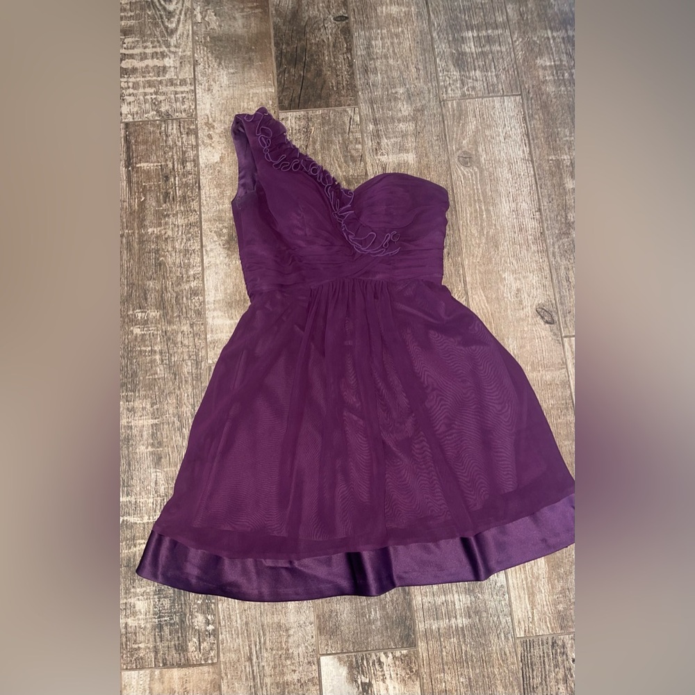 Pretty Maids One Shoulder Purple Bridesmaid Formal Dress